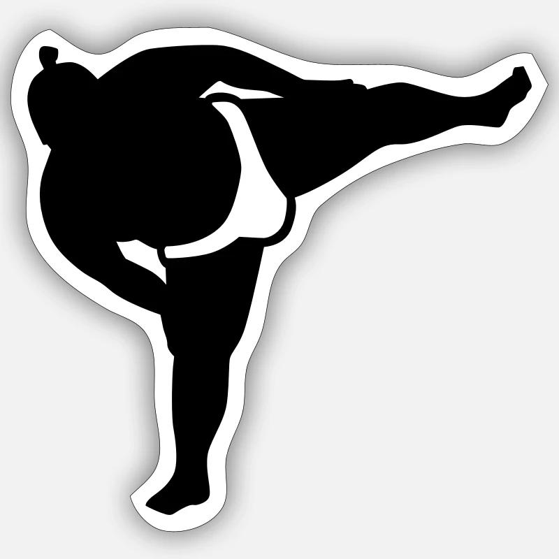 Sumo - Sticker Größe S (10 x 10 cm) - Mattweiß