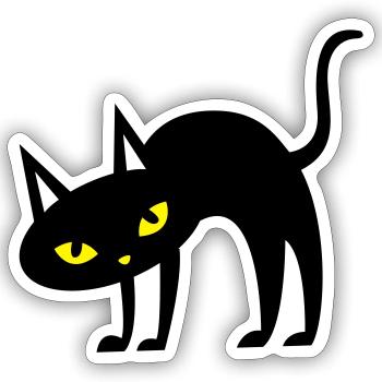 SCARY Halloween arched back cat - Sticker size S (10 x 10 cm) - white matte - Front