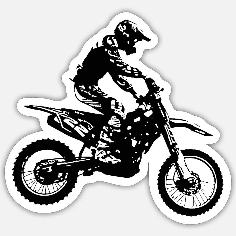 enduro - Sticker Größe S (10 x 10 cm) - Mattweiß