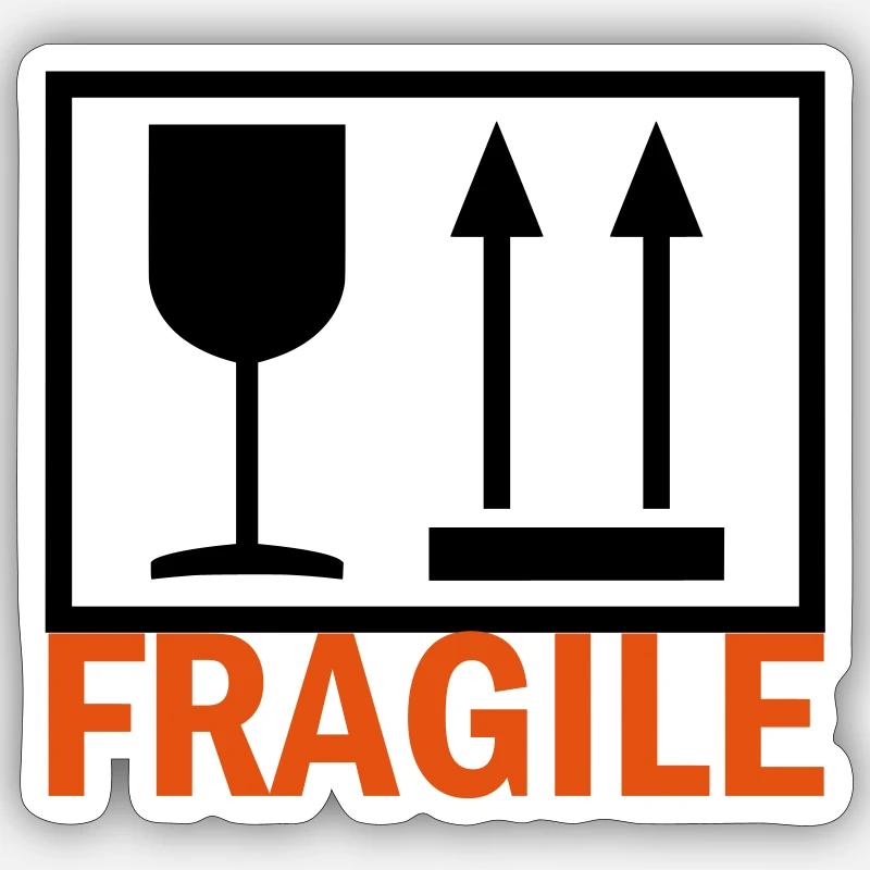 FRAGILE - Sticker Größe S (10 x 10 cm) - Mattweiß
