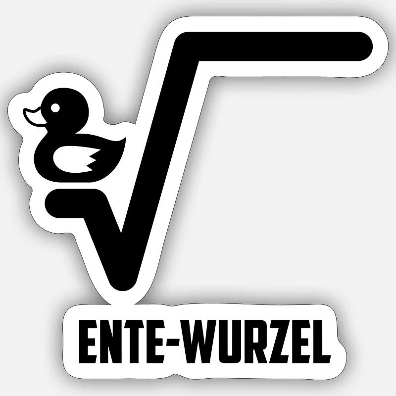 Ente Wurzel - Sticker taille S (10 x 10 cm) - blanc mat