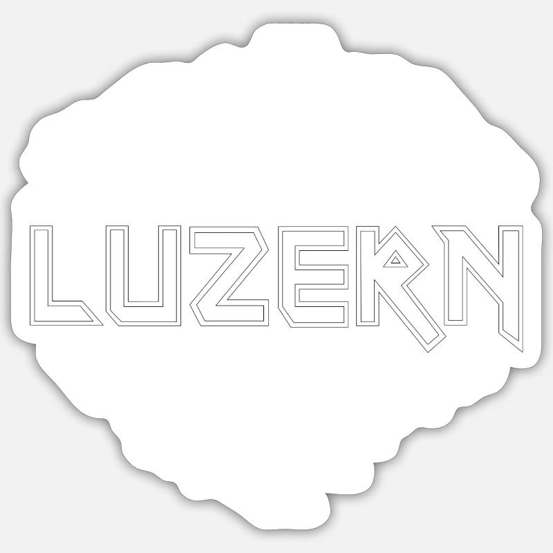 Lucerne Suisse - Sticker taille S (10 x 10 cm) - blanc mat