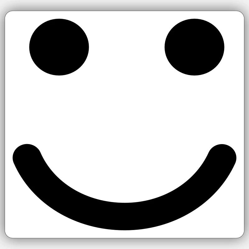 Smilie - Sticker taille S (10 x 10 cm) - blanc mat