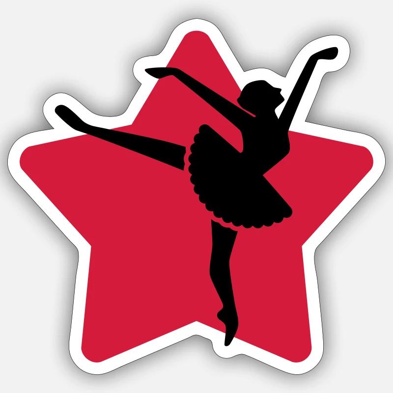 Danse Danseur Danseuse Ballet Opéra - Sticker taille S (10 x 10 cm) - blanc mat