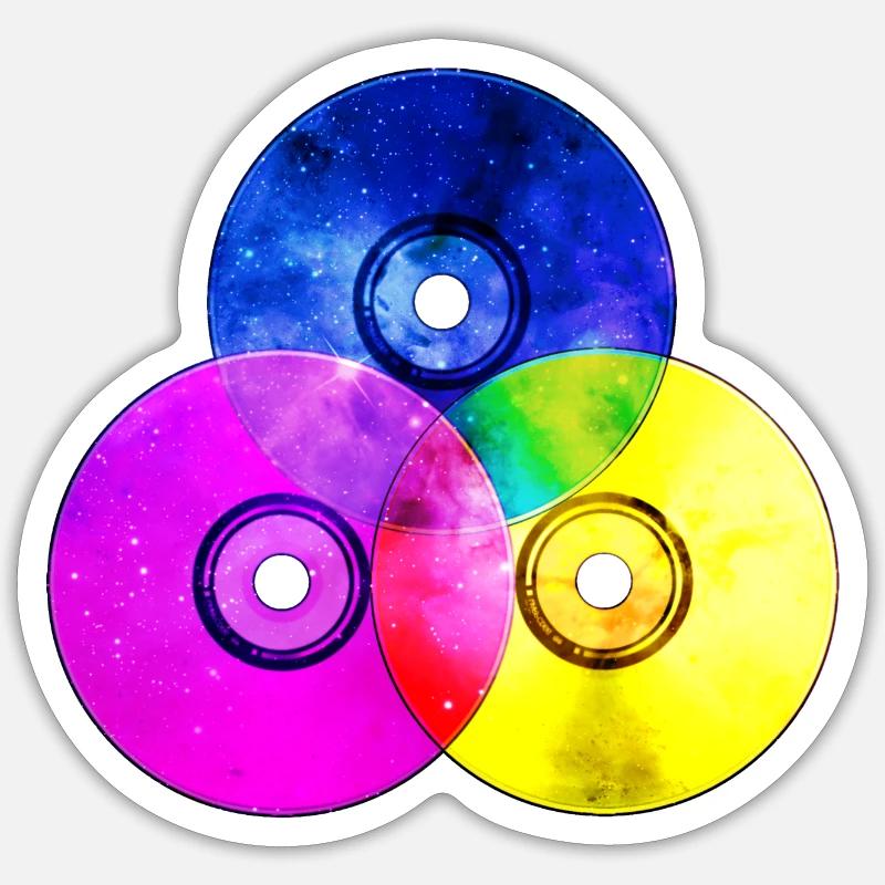 CD colorés (triangle) Sticker taille S (10 x 10 cm)