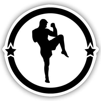 Kickboxing / Kickboxer / Kick Boxing / Kick Boxer - Sticker size S (10 x 10 cm) - white matte - Front