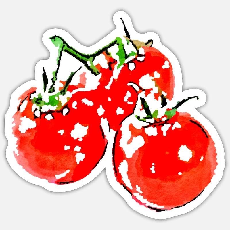la tomate - Sticker taille S (10 x 10 cm) - blanc mat