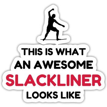 Slackline / Slackliner / Slack / Sport - Sticker size S (10 x 10 cm) - white matte - Front