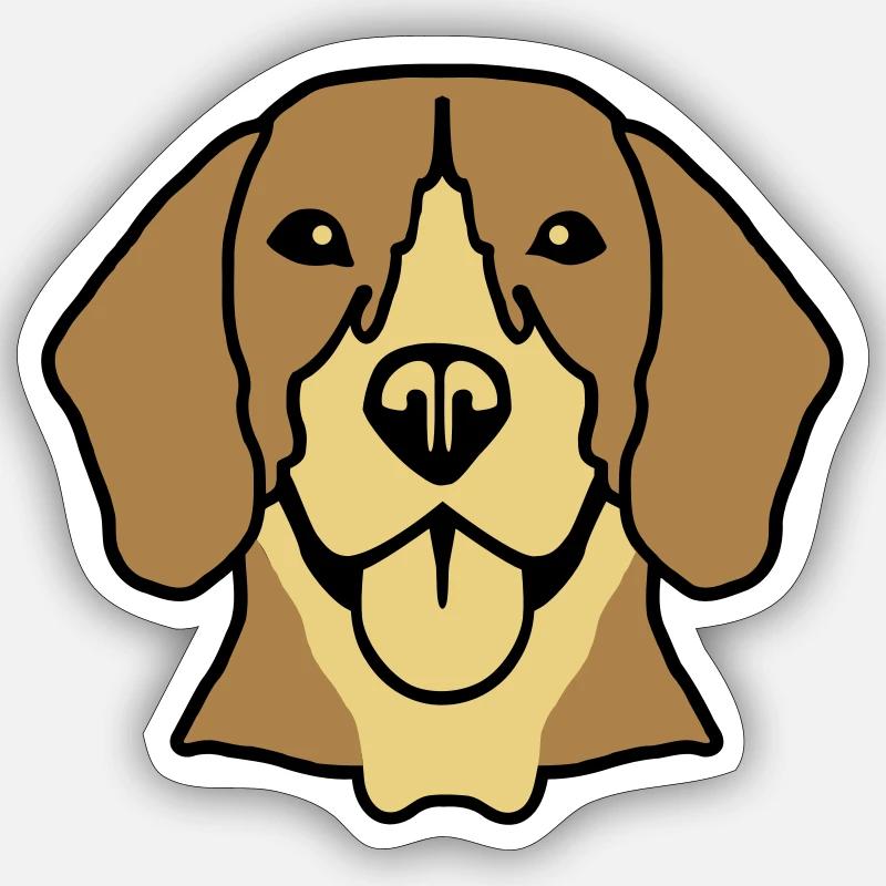 Beagle - Sticker Größe S (10 x 10 cm) - Mattweiß