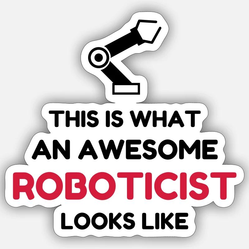 Robotik / Roboter / Robot / Robotics - Sticker Größe S (10 x 10 cm) - Mattweiß