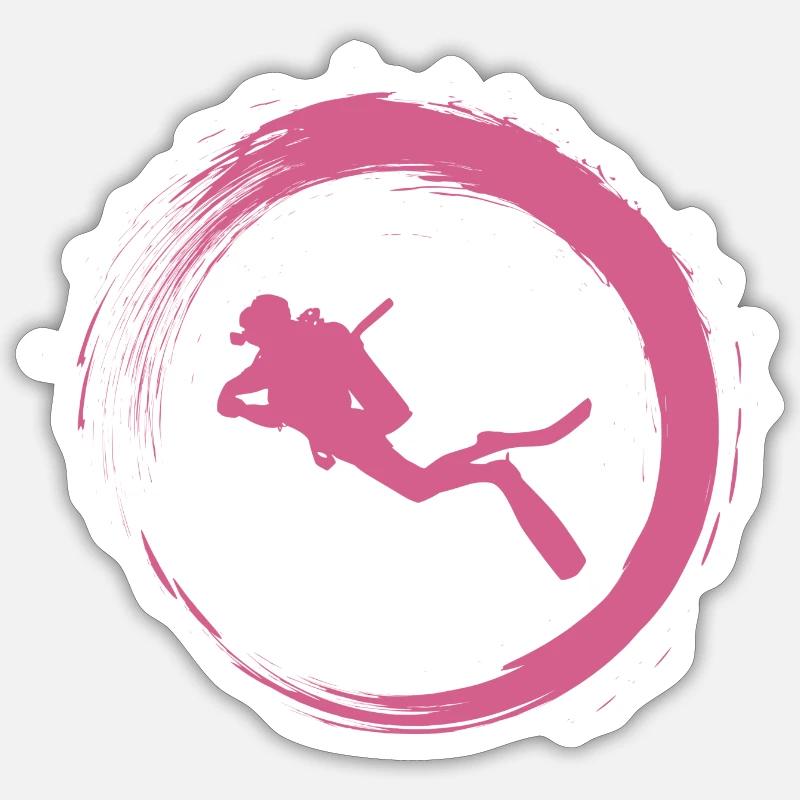 Plongeur Sticker taille S (10 x 10 cm)