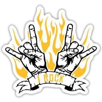 I rock - Sticker taille S (10 x 10 cm) - blanc mat - Devant