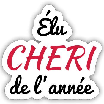 Chéri Love Chérie Amour Femme Mari Valentin - Sticker size S (10 x 10 cm) - white matte - Front
