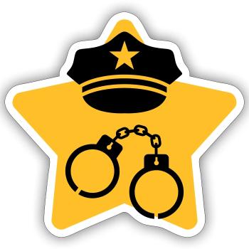Police Officer Policeman Cop Policier Polizei - Sticker size S (10 x 10 cm) - white matte - Front