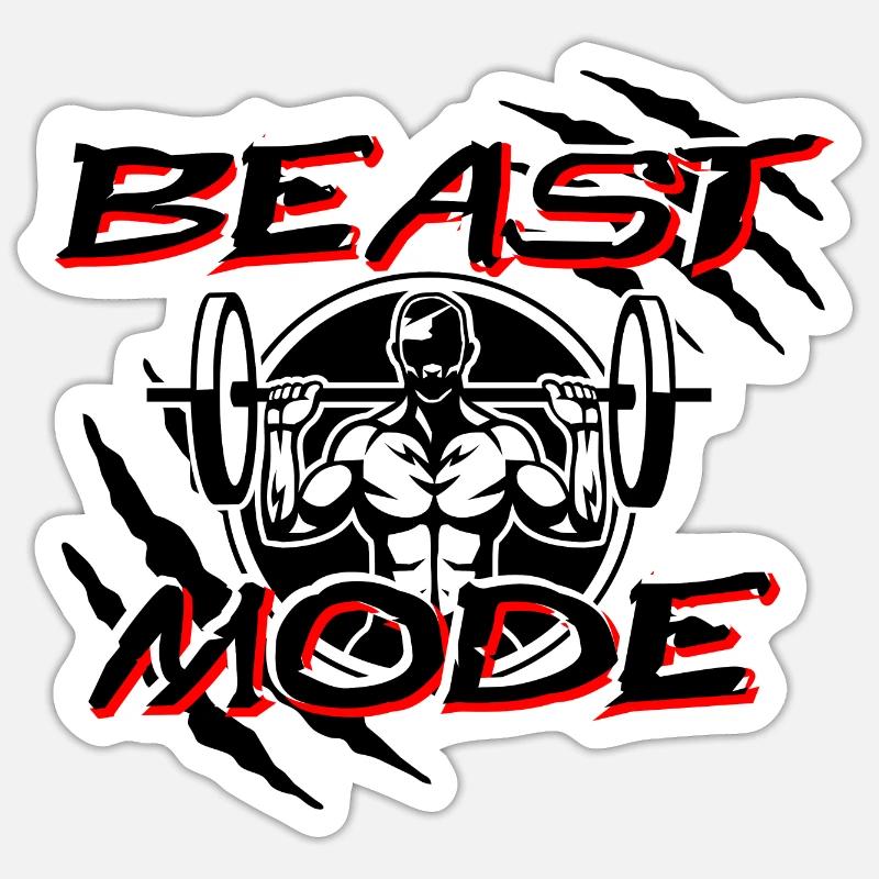 BEAST MODE // WHITE - Sticker size S (10 x 10 cm) - white matte