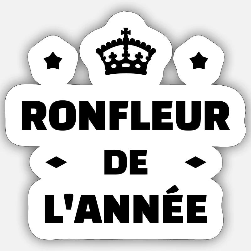 Ronfler / Ronfleur / Ronfleuse / Ronflement - Sticker taille S (10 x 10 cm) - blanc mat