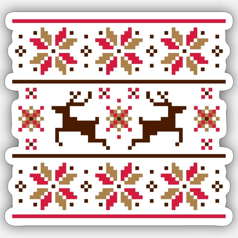 Norwegian pattern (winter) 09 Sticker size S (10 x 10 cm)