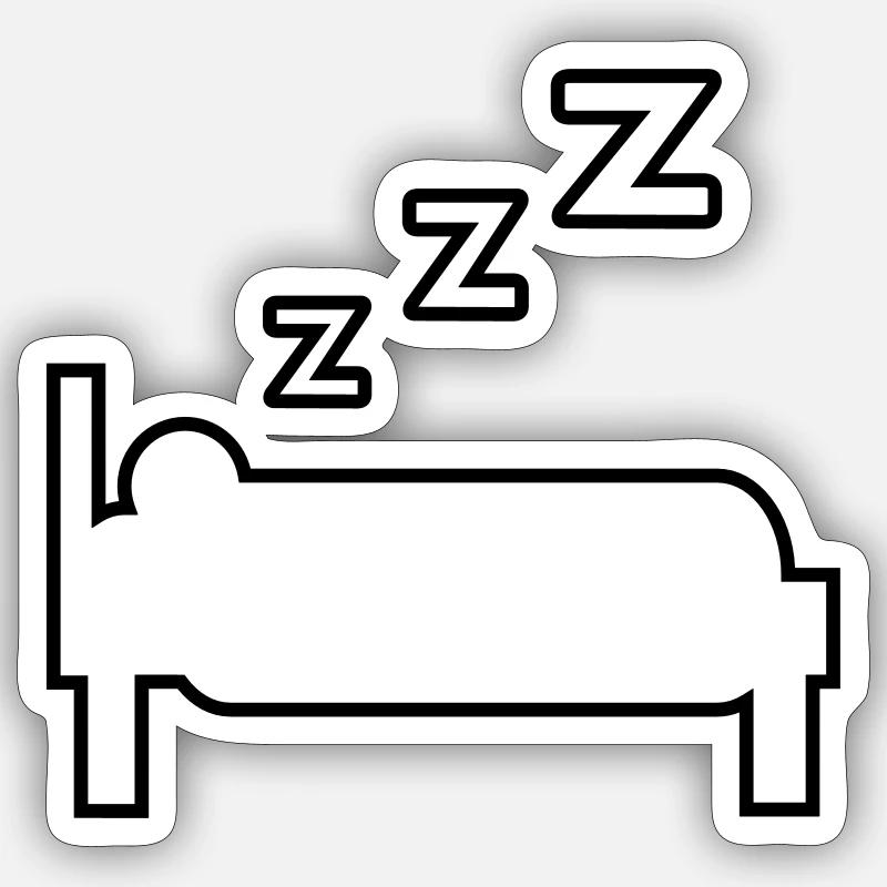 Dormir et ronfler - Sticker taille S (10 x 10 cm) - blanc mat