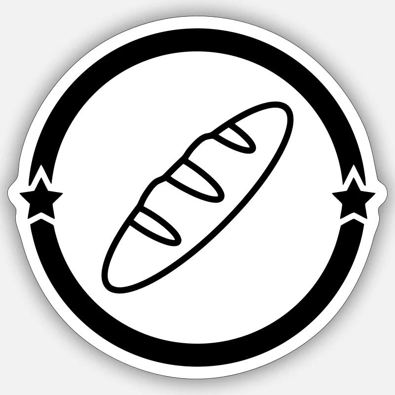 Bäcker / Bäckerei / Bäckerin / Brot - Sticker Größe S (10 x 10 cm) - Mattweiß