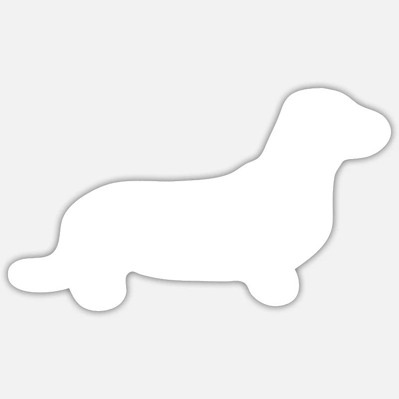Teckel Teckel - Sticker taille S (10 x 10 cm) - blanc mat