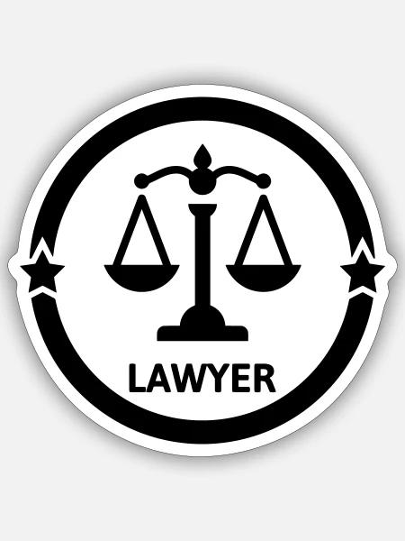 abogado / lawyer / justicia / ley - Pegatina tamaño S (10 x 10 cm) - blanco mate