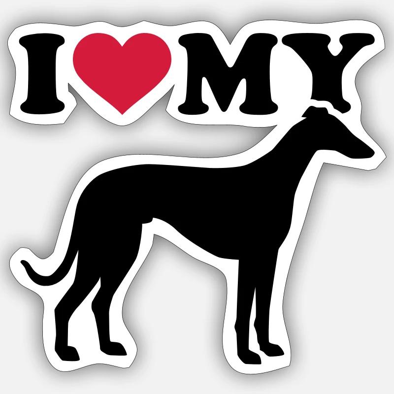 Italian Greyhound - Sticker taille S (10 x 10 cm) - blanc mat