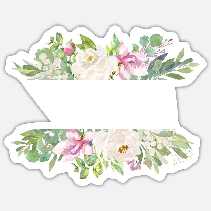 Customizable flower bouquet - Sticker size S (10 x 10 cm) - white matte