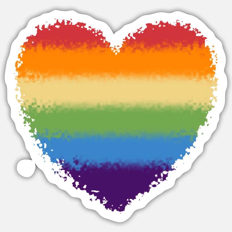 Swirled rainbow heart logo - Sticker size S (10 x 10 cm) - white matte