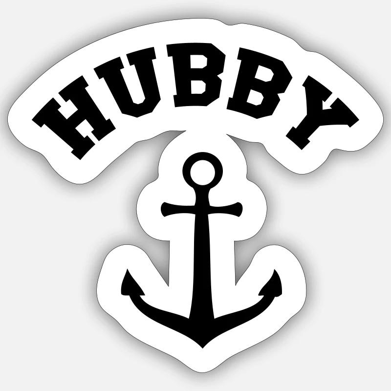 hubby_anchor - Sticker taille S (10 x 10 cm) - blanc mat