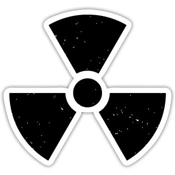 Nuklear - Sticker Größe S (10 x 10 cm) - Mattweiß - Vorne