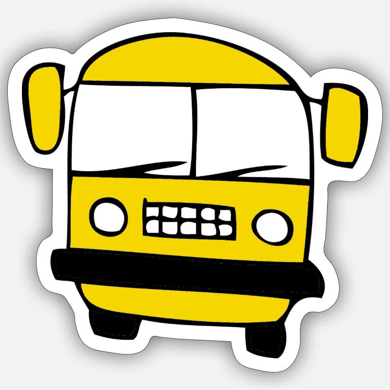 bus - Sticker size S (10 x 10 cm) - white matte