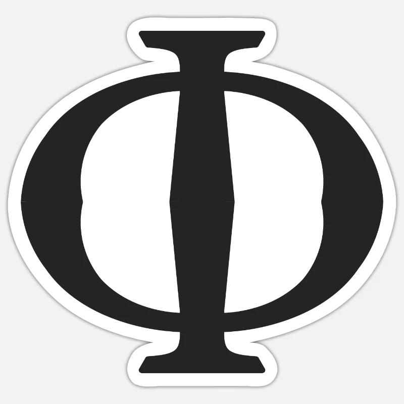 Phi - Sticker Größe S (10 x 10 cm) - Mattweiß