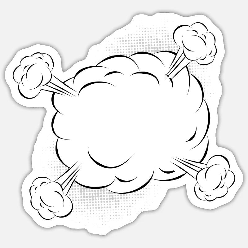 Empty comic fight cloud for your own texts & motifs Sticker size S (10 x 10 cm)