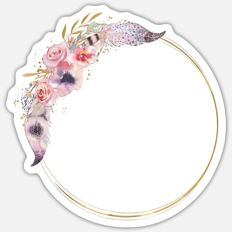 Personalisable Boho Ressort Cercle 2 Sticker taille S (10 x 10 cm)