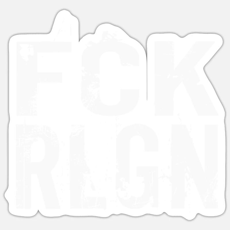 FCK RLGN - Sticker taille S (10 x 10 cm) - blanc mat