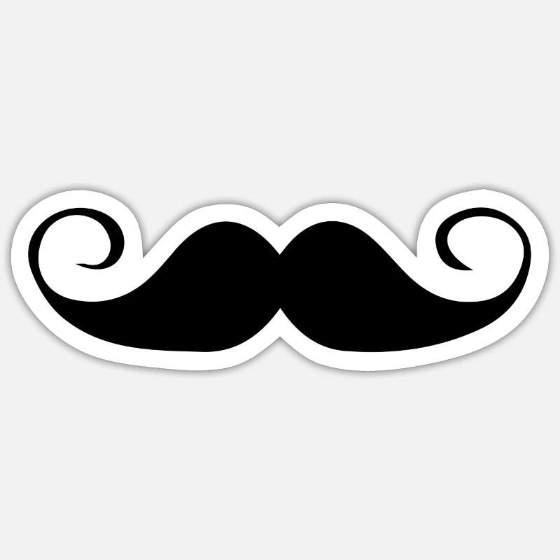 Gesichtsmaske Bart Schnurrbart Mustache - Sticker Größe S (10 x 10 cm) - Mattweiß