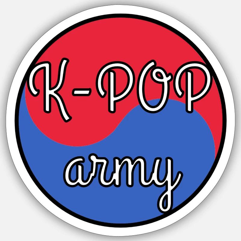 K POP Army - Sticker size S (10 x 10 cm) - white matte