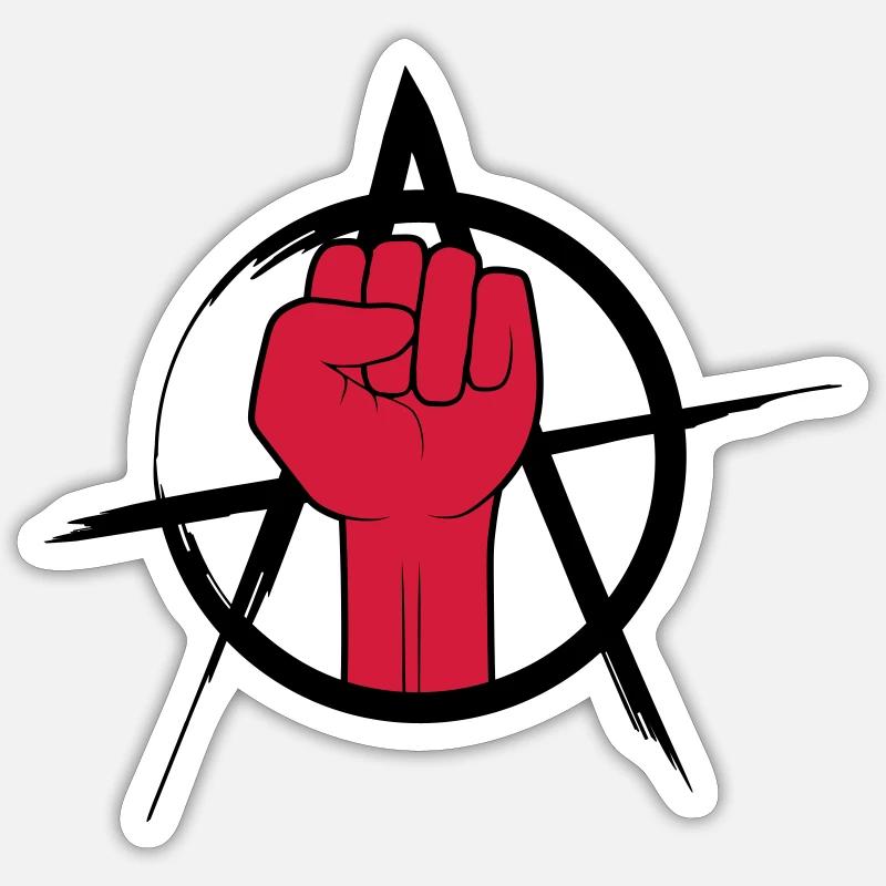 Faust Logo Anarchie Design - Sticker Größe S (10 x 10 cm) - Mattweiß