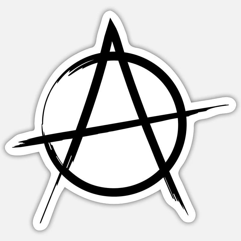 Anarchie Logo Design - Sticker Größe S (10 x 10 cm) - Mattweiß
