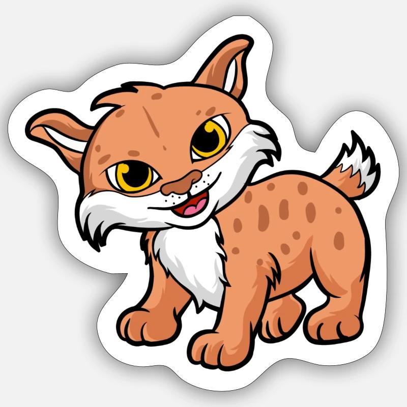 Lynx - Sticker taille S (10 x 10 cm) - blanc mat