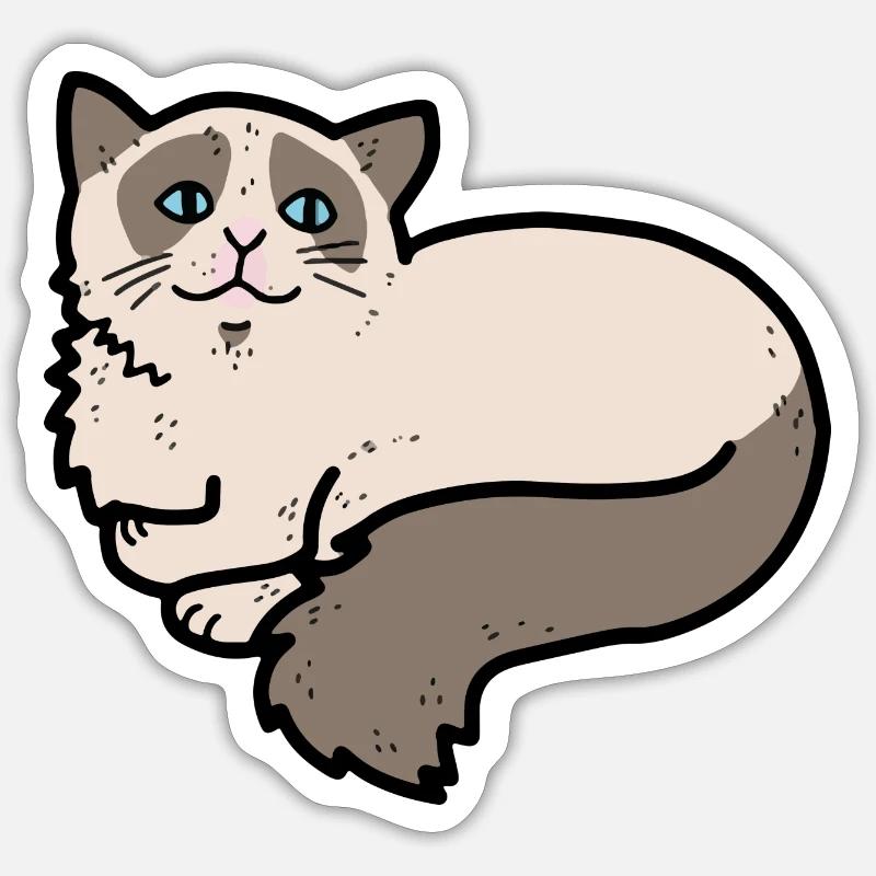 Ragdoll cat - Sticker size S (10 x 10 cm) - white matte