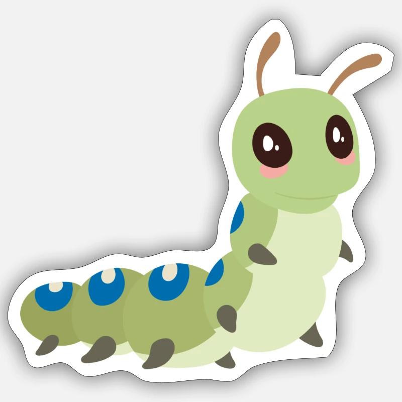 Raupe - Sticker Größe S (10 x 10 cm) - Mattweiß