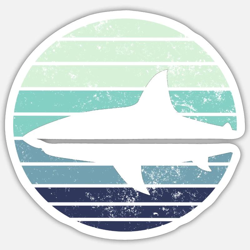 Hai Haifisch - Sticker Größe S (10 x 10 cm) - Mattweiß