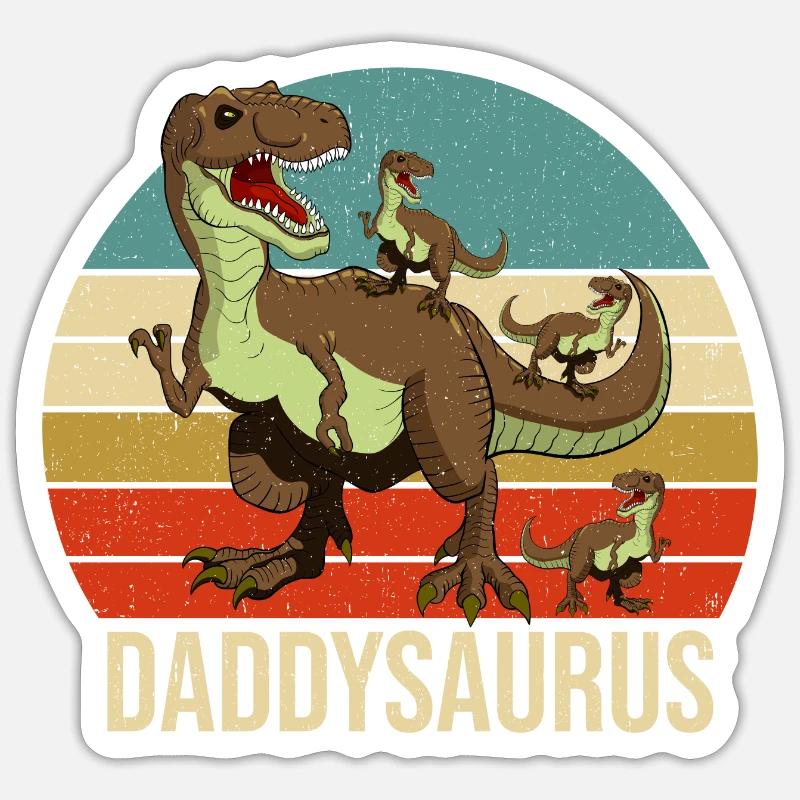 Daddy Dino Graphic - Sticker size S (10 x 10 cm) - white matte