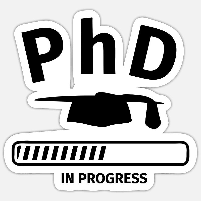 Doktorarbeit Doktorarbeit laden Doktorarbeit - Sticker Größe S (10 x 10 cm) - Mattweiß