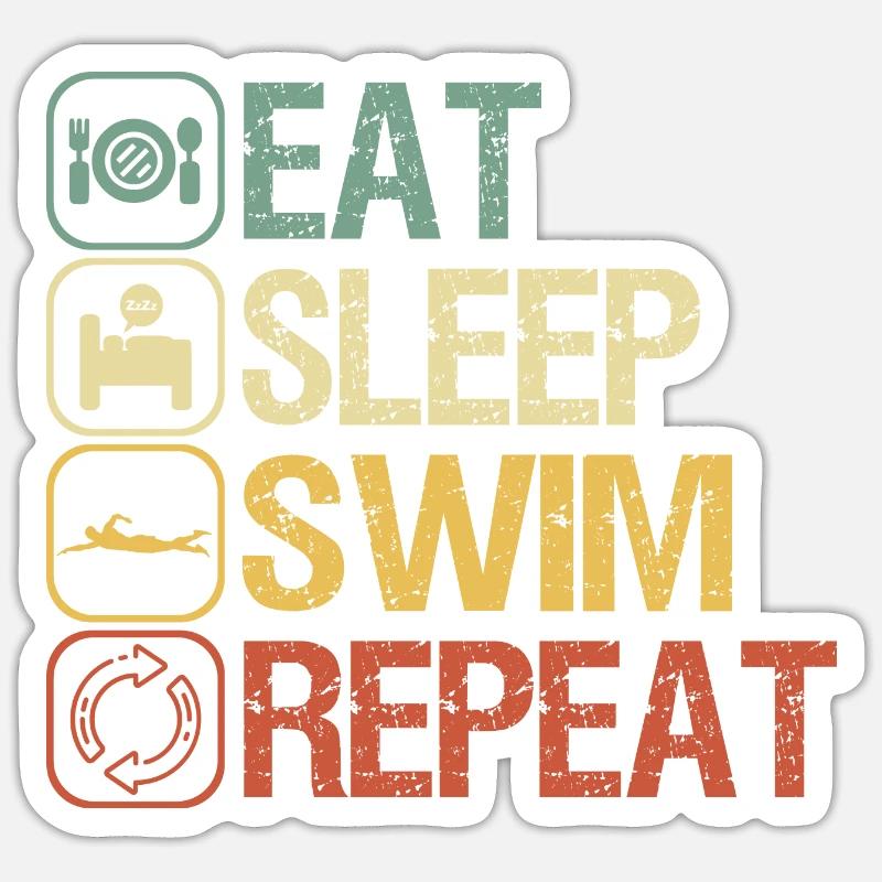 Nageurs - Sticker taille S (10 x 10 cm) - blanc mat