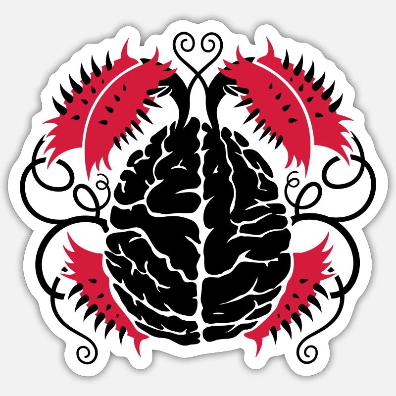 Encephalus Carnivorus - Sticker Größe S (10 x 10 cm) - Mattweiß