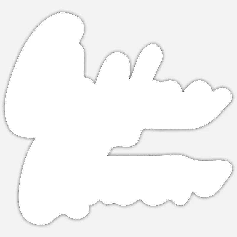 café - Sticker taille S (10 x 10 cm) - blanc mat