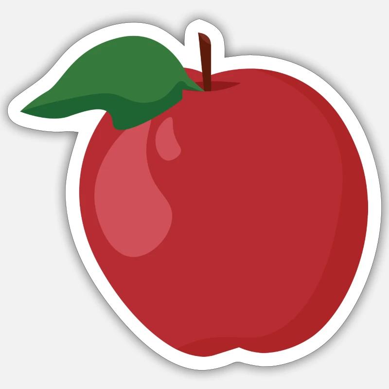 Pomme - Sticker taille S (10 x 10 cm) - blanc mat