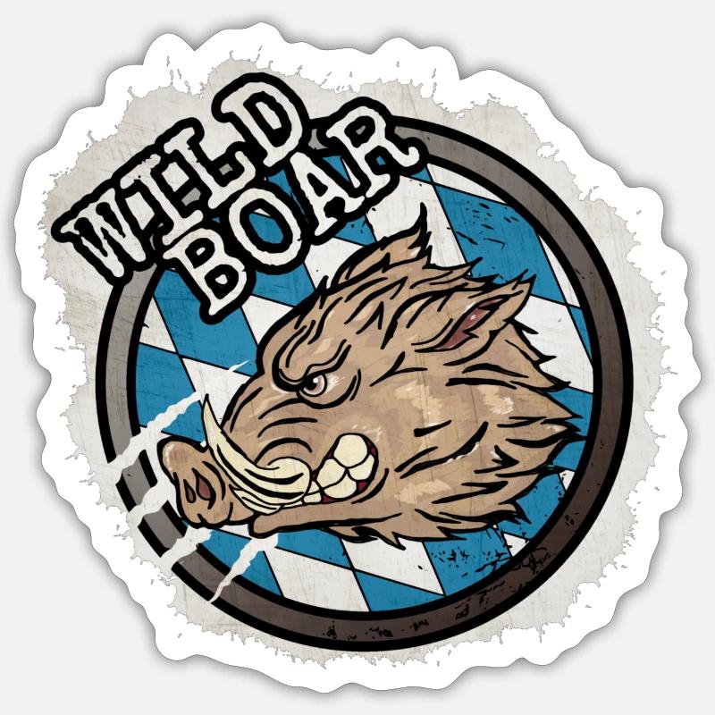 Wild boar - Sticker size S (10 x 10 cm) - white matte